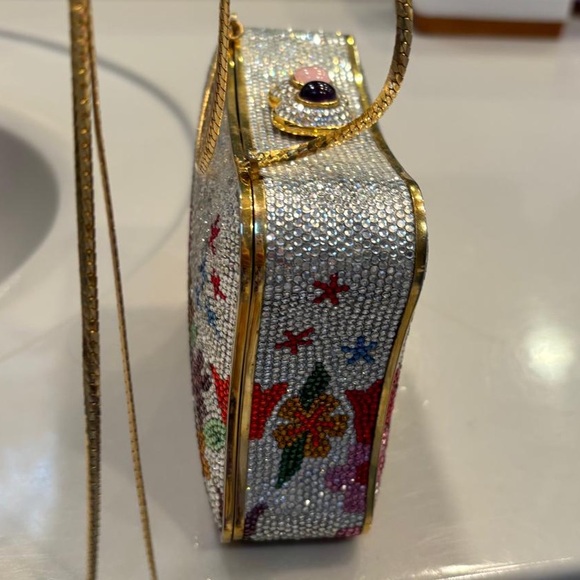 Judith Leiber silver and multicolor flower evening bag - Picture 5 of 6